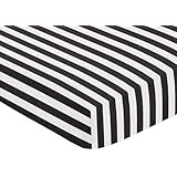Fitted Crib Sheet for Paris Baby or Toddler Bedding by Sweet Jojo Designs - Black and White Stripe