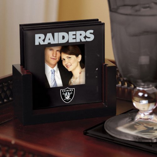 Oakland Raiders Glass Photo Coaster Set