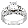 14K White Gold Diamond Engagement Ring Semimount - 0.50 Ct. - CENTER STONE NOT INCLUDED