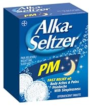 Alka-Seltzer PM Pain Reliever & Sleep Aid Effervescent Tablets, 24-Count Boxes (Pack of 4)
