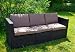 3tlg. Gartenlounge Polyrattan - Polster ecru