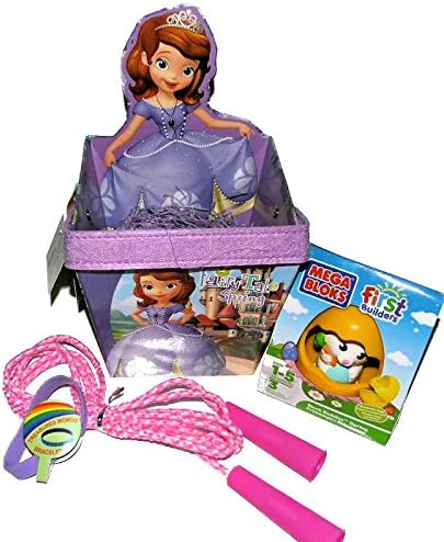 Disney Sofia the 1st Bucket Easter Basket with Jump Rope Block Buddies Bunny in an Egg and More