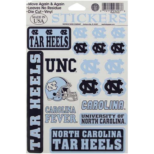 North Carolina Tar Heels (UNC) Vinyl Team Sticker Sheet
