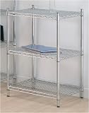 Trexus Shelving Unit Wire Adjustable 3 Tier Capacity 300kg each W610xD457xH864mm Chrome