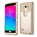 LG LEON Case, Adela Shop 2 In 1 Hard PC Silicone Protective Case Non-Slip Perfect-Fit Rubber Bumper Slim Heavy Duty Dual Layer Cover For LG Leon LTE C40/Power L22C/Destiny L21G (Gold+Gold)