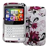EMPIRE White with Purple Flowers Design Hard Case Cover for AT&T HTC Status ....