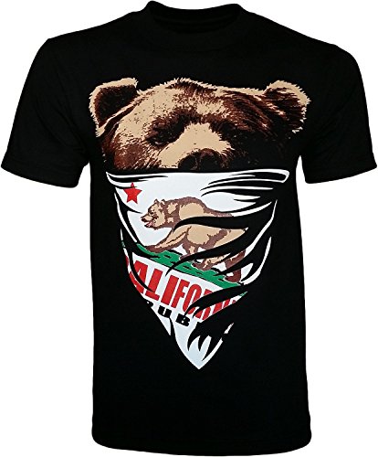 California Republic (White Bandana) Men's T-Shirt - (Large) - Premium Black
