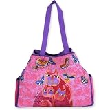 51Xh1G tR3L. SL160  Laurel Burch Fuchsia Cats & Flutterbyes Large Gap Tote