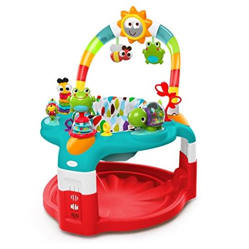 Bright Starts 2in1 Silly Sunburst Activity Gym and Saucer, Red Epic