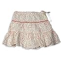Cool Island - Girls 3 Tier Wrinkle Look Skirt, White, Red