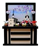 ひな人形 親王飾り 「押花」収納セットNo.Ｂ 黒塗 収納飾り 雛人形