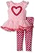 Youngland Girls' Little Crochet Lace Rosette Heart Applique Legging Set