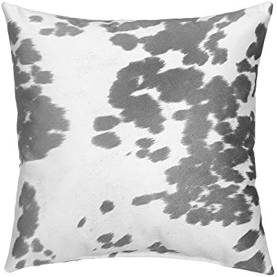 Grouchy Goose Cow Pillow Cover, Grey Faux