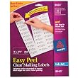 Easy Peel Inkjet Mailing Labels, 1 x 2-5/8, Clear, 750/Pack