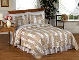 Shenandoah Patchwork Country Style 3pc Quilt and Shams Bedding Set - Available in King and Queen