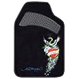 Ed Hardy Peacock Front Floor Mats 2-pc Set Black Carpet