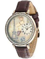 Ufingo-Cool Korean Fashion Rhinestone Lady Quartz Watch-Tower Pattern On The Dial