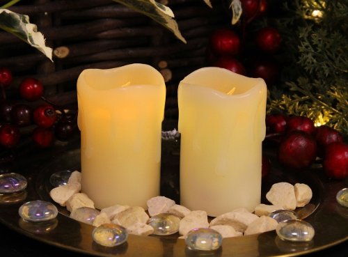Kerzenstumpf mit LED-Licht, 2er Set