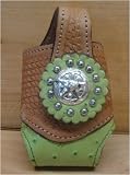 Leather Ostrich Cell Phone Case or Holder - Lime