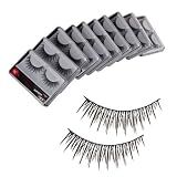 New 10 Pair Reusable Long Fake False Eyelashes Glue Adhesives Eye Lashes Makeup Black 30