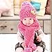 Baby Hood Scarf, Misaky Winter Baby Kids Girls Boys Warm Woolen Coif Caps Hats (Hot Pink)