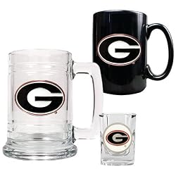 Georgia Bulldogs NCAA5oz Tankard,5oz Ceramic Mug & 2oz Shot Glass Set - Primary Logo