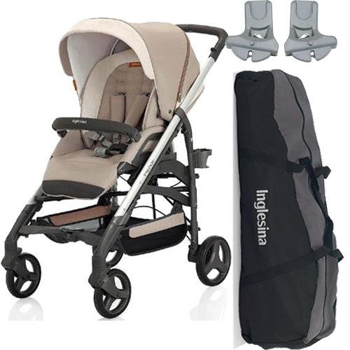 Inglesina USA Trilogy Stroller, Juta + Inglesina Stroller Bag, Black