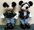 Retired Disney Harley Riding Hit the Road Biker Buddies Motorcycle Riding Freaks Mickey and Minnie Mouse 8" Plush Bean Bag Doll Set Decked Out in Riding Gear - New with Tags