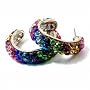 Multi Color 15mm Rhinestone Hoop Earrings Fashion Jewelry