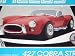 SHELBY 427 Cobra Street Model Kit 1/24 scale Red Convertible. 6 5/8 long, hood opens to show engine.