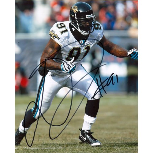 Derrick Harvey Autographed Jacksonville Jaguars (White Jersey) 8x10 Photo