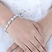 EVER FAITH Wedding Silver-Tone Leaf Bracelet Clear Zircon Austrian Crystal