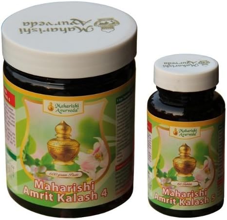 MAHARISHI AMRIT KALASH MAK 4 &amp; 5 Combo Pak - Herbal Fruit Concentrate 600g + Ambrosia 500mg 60 Tablets