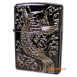 Zippo 鯉 ブラックニッケル 金サシ コイ ジャパンデザイン ジッポーライター 【MKN】 近鉄