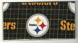 Checkbook Cover NFL Pittsburgh Steelers Grid Black Gold