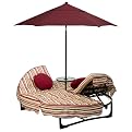Outdoor Patio Orbit Lounger 3-pc. Set - Red Stripe