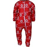 Ohio State Buckeyes Infant Footed Full Zip Raglan Coverall Sleeper