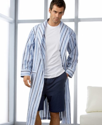 Nautica Anchor Shawl Collar Woven Robe, Lighthouse Knit T-Shirt and Pima Knit Sleep Shorts