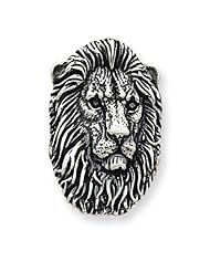 Sterling Silver Antiqued Lion Head Pendant