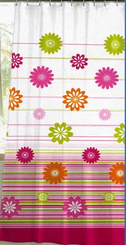 Bloom Vinyl Shower Curtain Flowers Floral