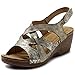 Ollio Women's Shoe Suede Velcro Strappy Wedge Sandal