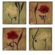 Set of 4 French Inspired Multi-color Primrose Porcelain Decorative Plates 8"