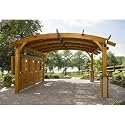 Sonoma Arched Douglas Fir Wood Pergola in Redwood Stain