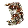 Golden Brown Crystal Butterfly Bangle Bracelet Fashion Jewelry