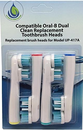 Ultimate Purification Soft Bristles Replacement Toothbrush Head for Oral B Dual Action, 2 Pack (8 Pieces)