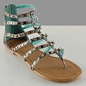 KAMER Womens Sandals Light Blue Python