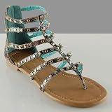 KAMER Women's Sandals Light Blue Python