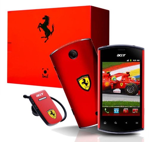 THE OFFICIAL Ferrari Acer Smartphone - Collectible OPUS Edition - Android - 5mp Camera - FREE Bluetooth Headset - Unlocked