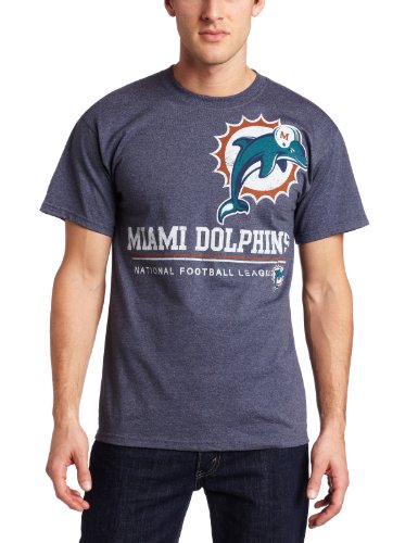 NFL Men's Miami Dolphins Submariner Short Sleeve T-Shirt (Athletic Navy Heather, XX-Large)