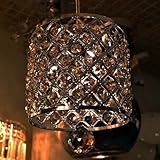 Contemporary Crystal Drop Pendant Light in Cylinder Style